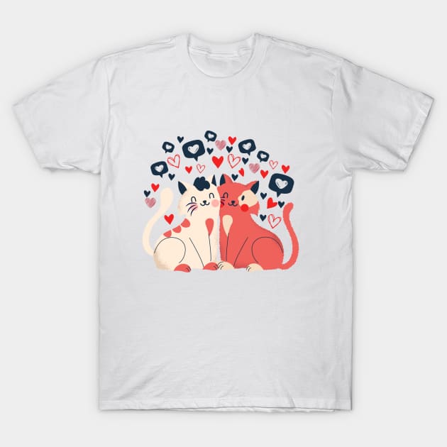 Valentine Cat T-Shirt by ArtRoute02